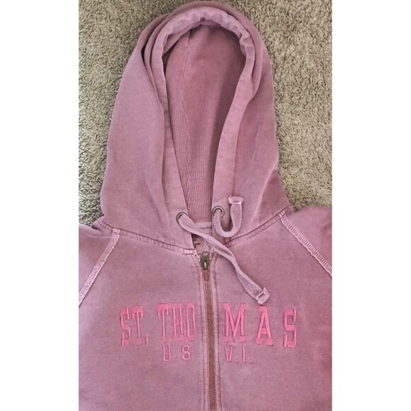 Saint Thomas University Hoodie Mens Sz Large Mauve Comfort Colors Virgin Islands - Picture 6 of 10